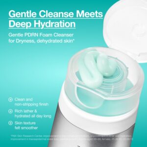 Product image of PDRN Hyaluronic Acid Moisturising Cleansing Foam with benefits listed